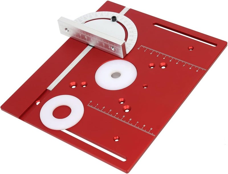 KETIPED Aluminium Router Table Insert Plate,Woodworking Benches Router Flip Plate W/Miter Gauge Guide Aluminium Fence Sliding Brackets,Multifunctional Trimming Engraving Table,MG-054RD - Image 3